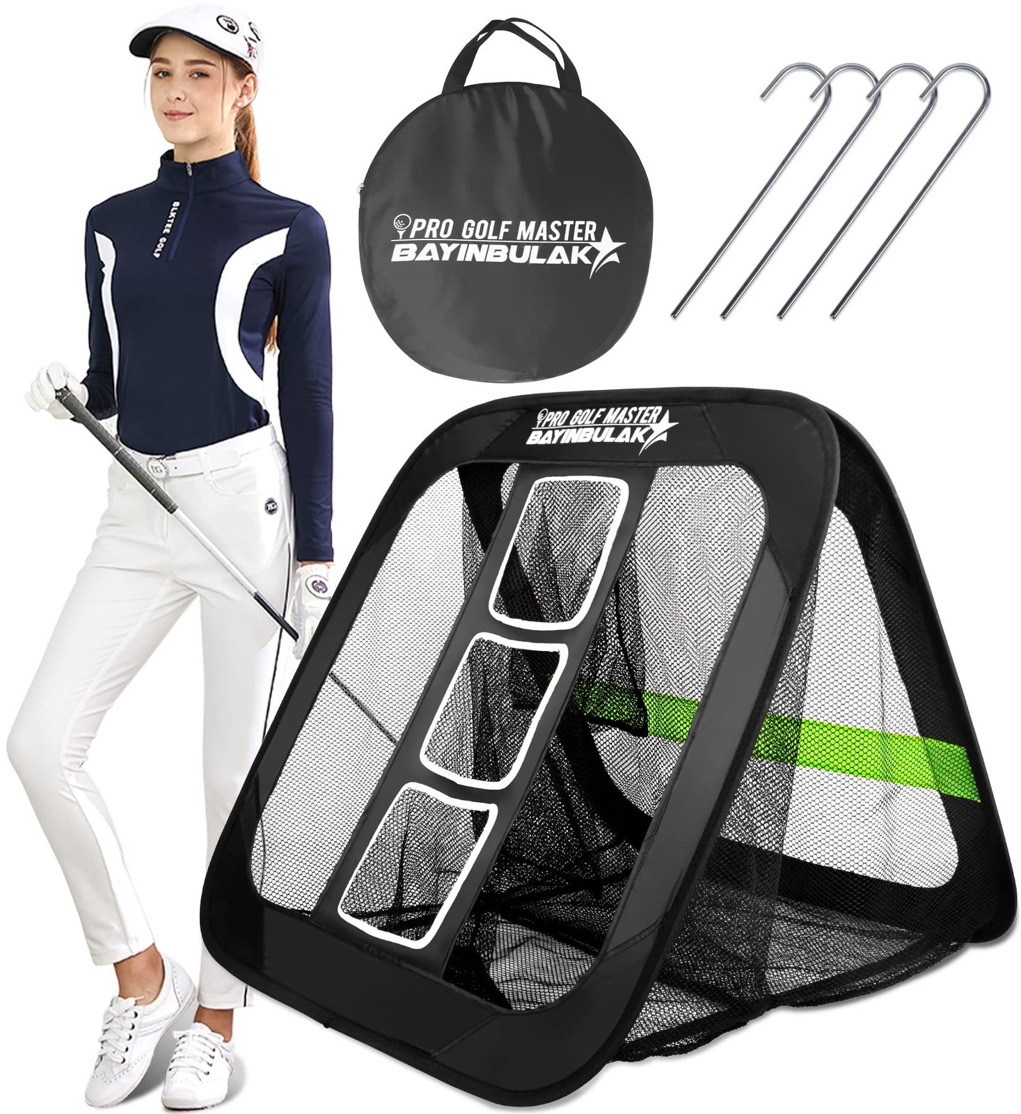 BAYINBULAK Golf Chipping Practice Net Backyard Driving Golf Accessories for M...