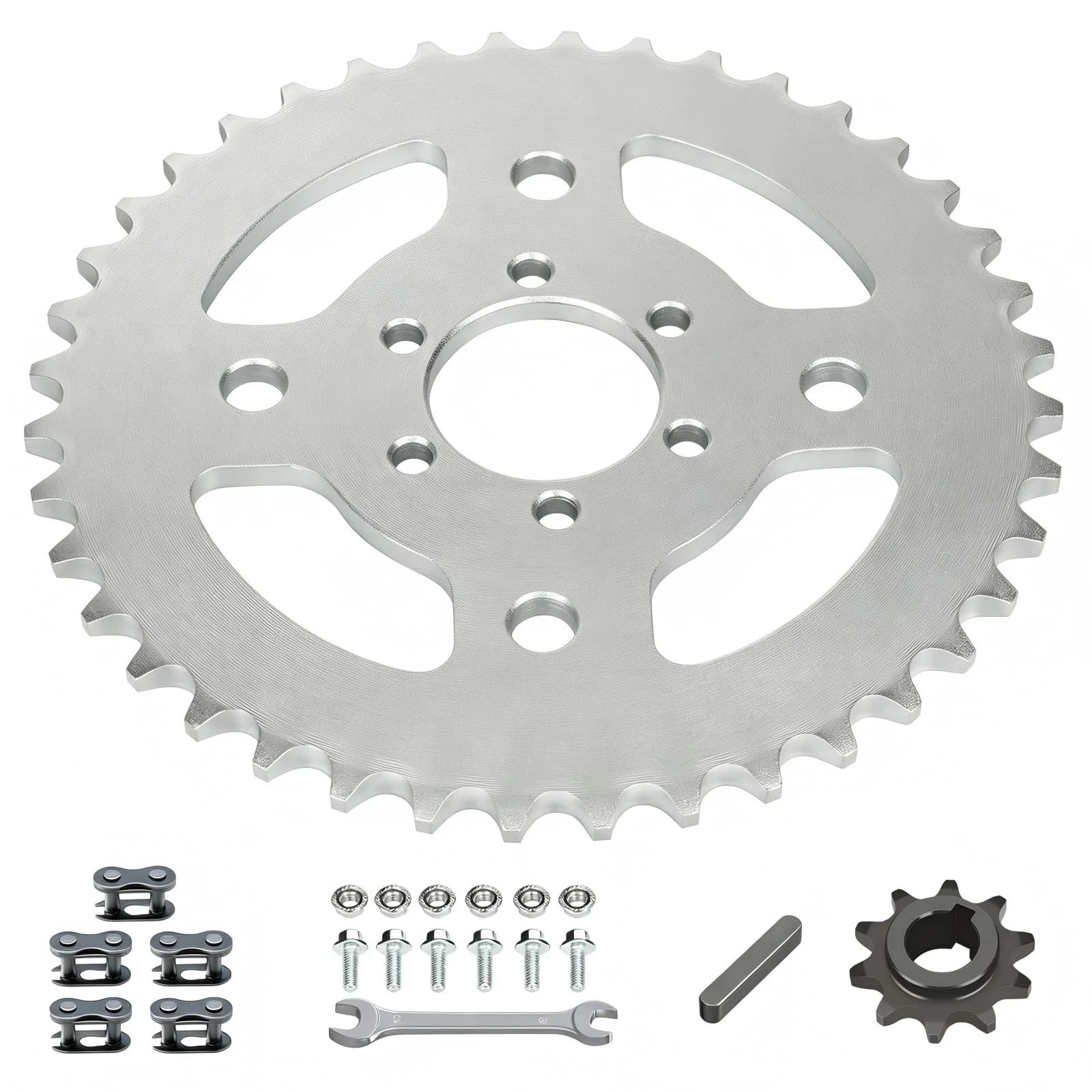 High Speed 420 Chain Mini Bike Sprocket 40T 6 420 40T, Silver