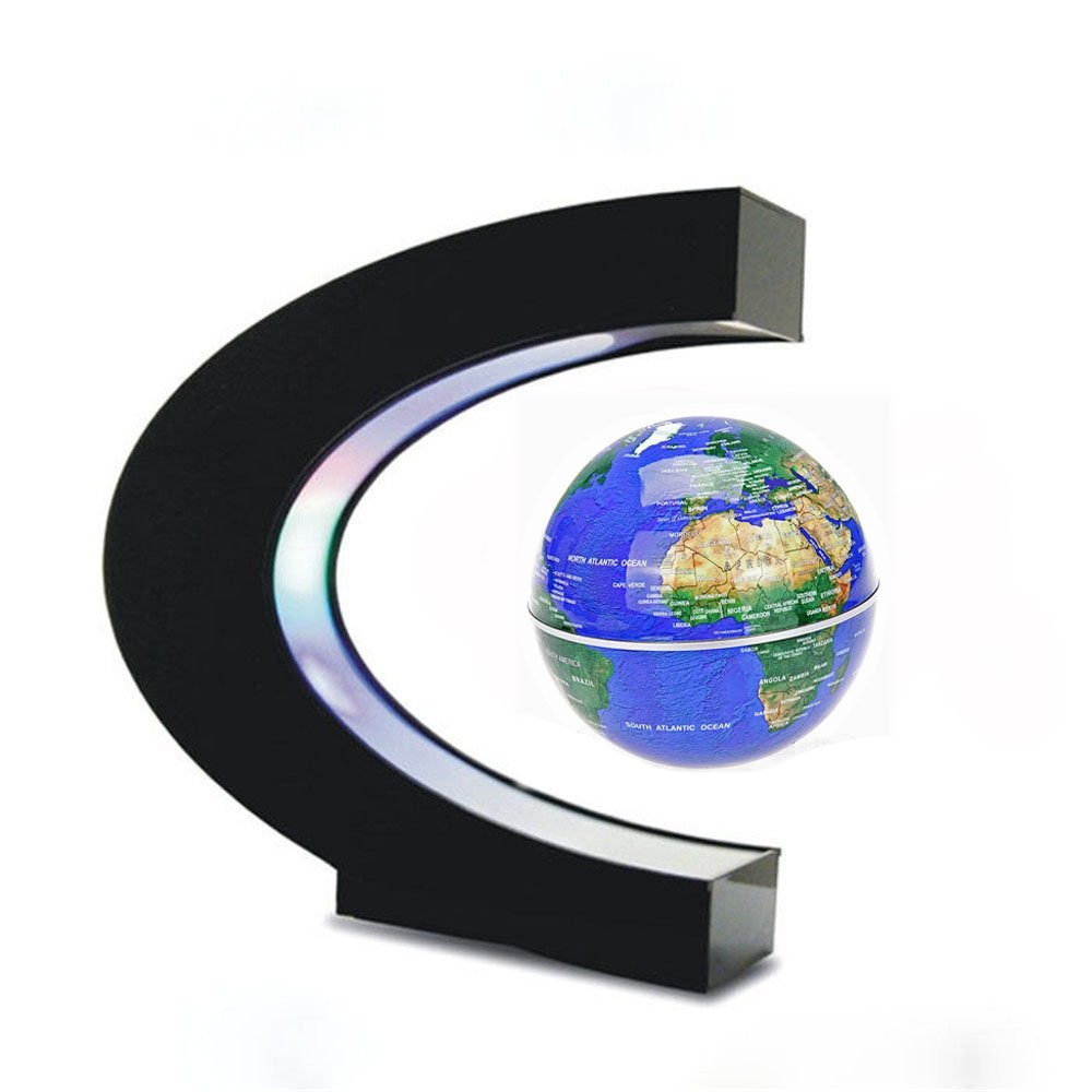 Floating Globe with Lights Shape Magnetic Levitation Floating Globe World Map...