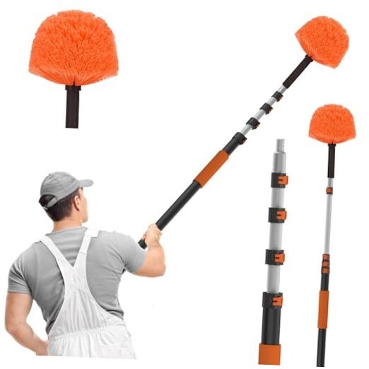 36FT Reach Cobweb Duster with Extension Pole, High Ceiling Long Duster 30FT