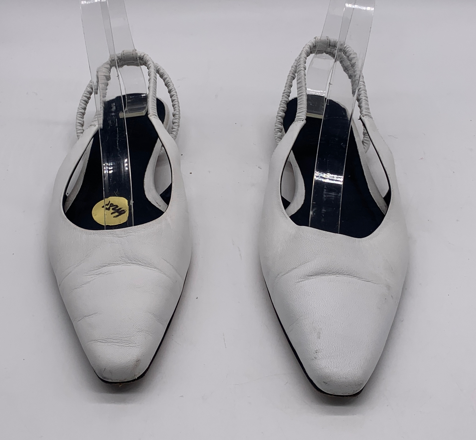 Rosetta Getty Womens White leather Square Toe Slingback Flats sz 36 us 6