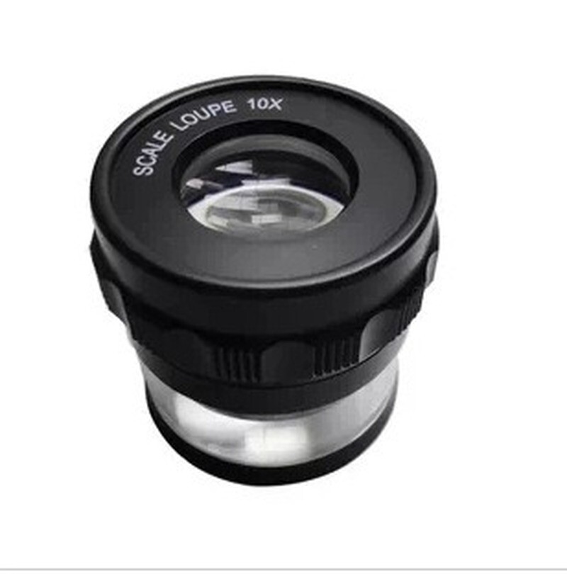10X Focus Adjustable Cylinder Scale Magnifier Loupe w/ Scale f Printing Fabric​