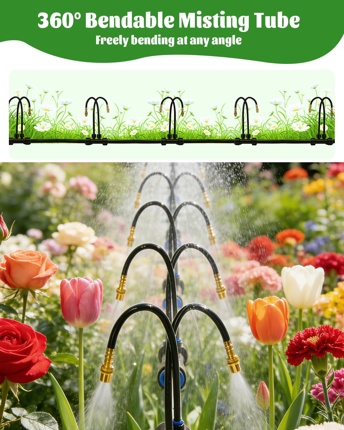 66FT Drip Irrigation System with 40 Nozzles, Automatic Drip Irrigation Kit, Gard