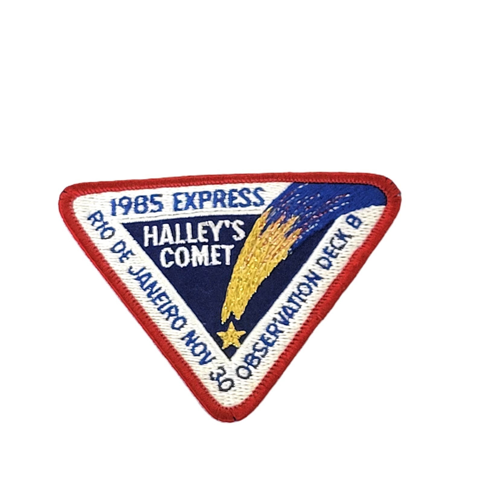 Vintage 1985 Halley's Comet Express Rio de Janeiro Patch Observation Deck B