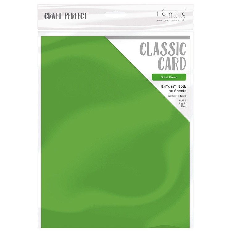 Craft Perfect Weave Textured Classic Card 8.5"X11" 10/Pkg-Grass Green