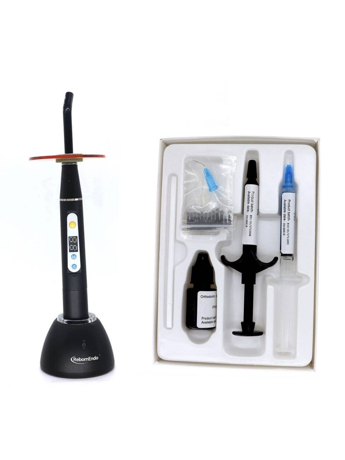 Dental 1800mW/cm LED Curing Light & Ortho-Bonding Adhesive Kit with Primer