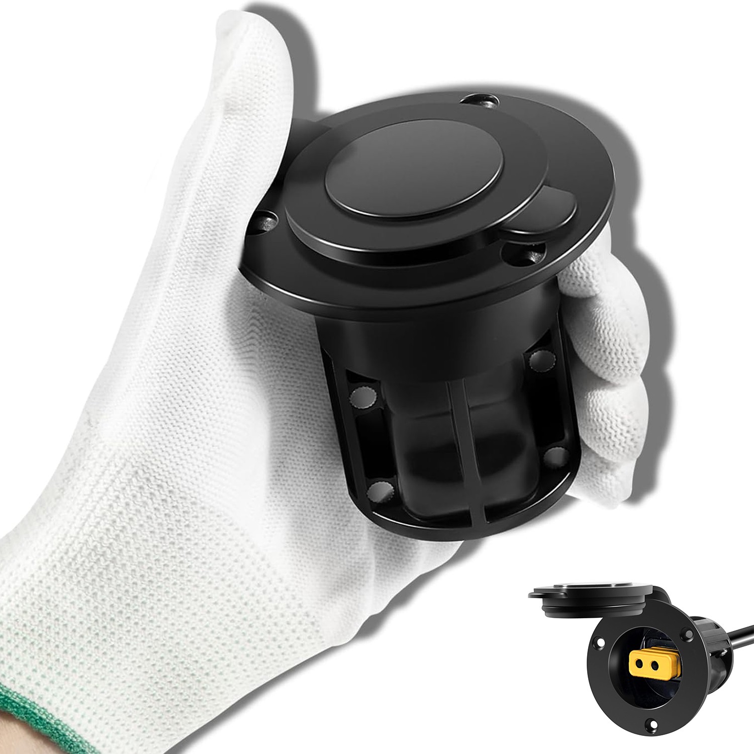 1903012 Flush Mount Power Port Hide Exposed Wires from Boat Deck for Cannon