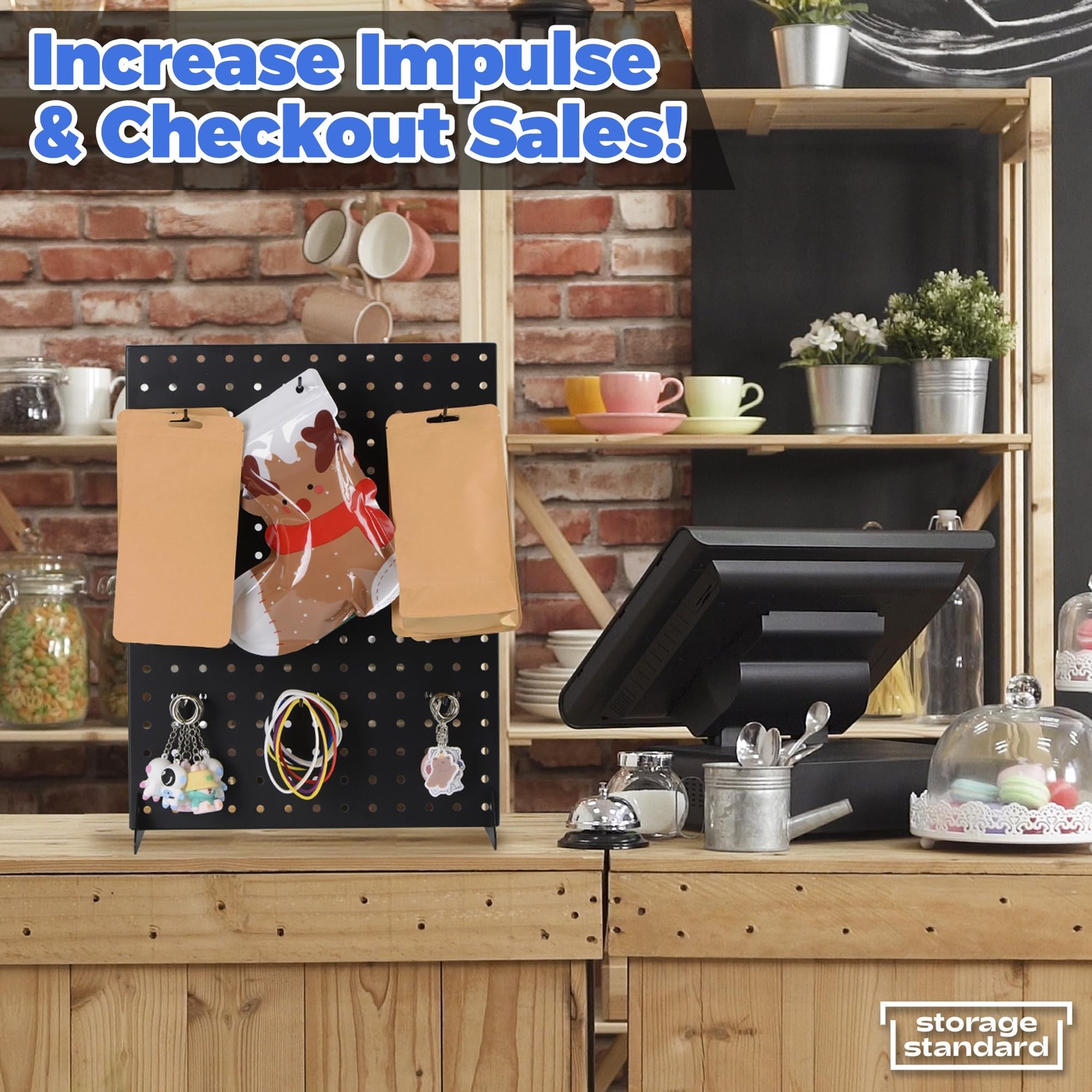 Pegboard Display Stand With 12 Peg Hooks for Retail Craft Shows & Fairs - Met...