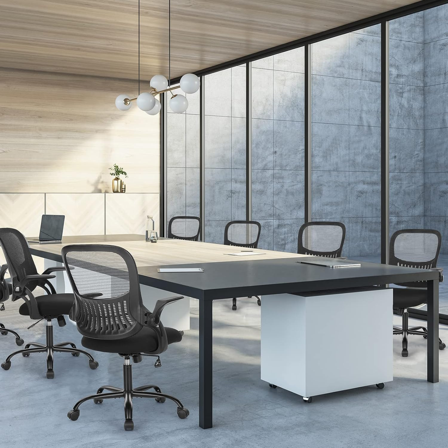 Office Computer Desk Chair, Ergonomic Mid-Back Mesh Rolling Work Swivel Task Cha