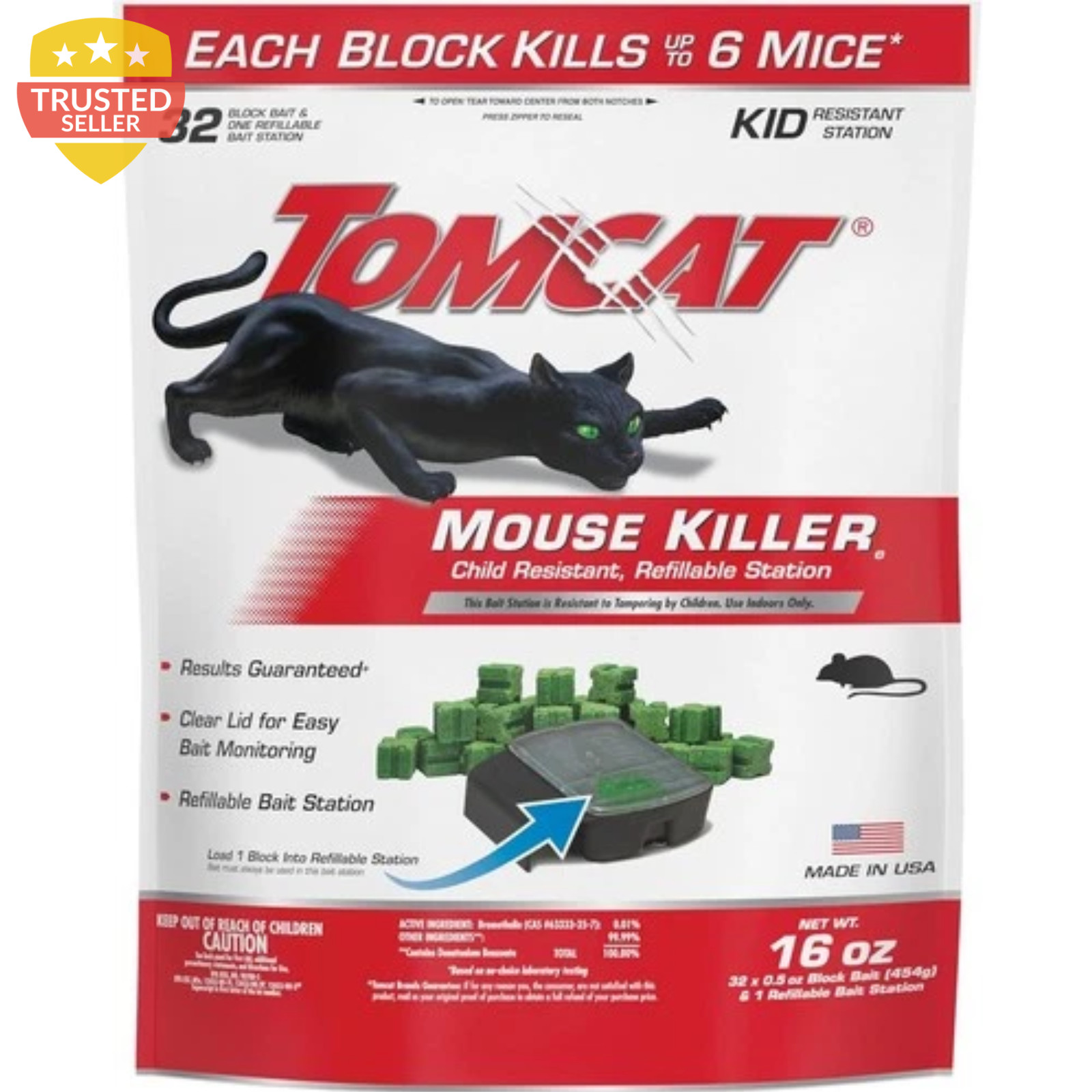 Mouse Mice Rat Killer Bait Poison Rodent 32 Blocks Station Trap Tomcat Control