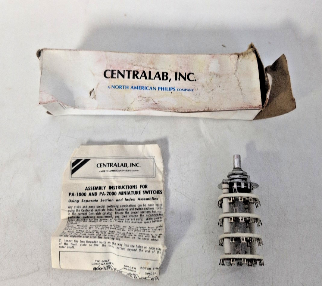 CENTRALAB NON SHORTING STEATITE 8 POLE 6 POS PA-2027