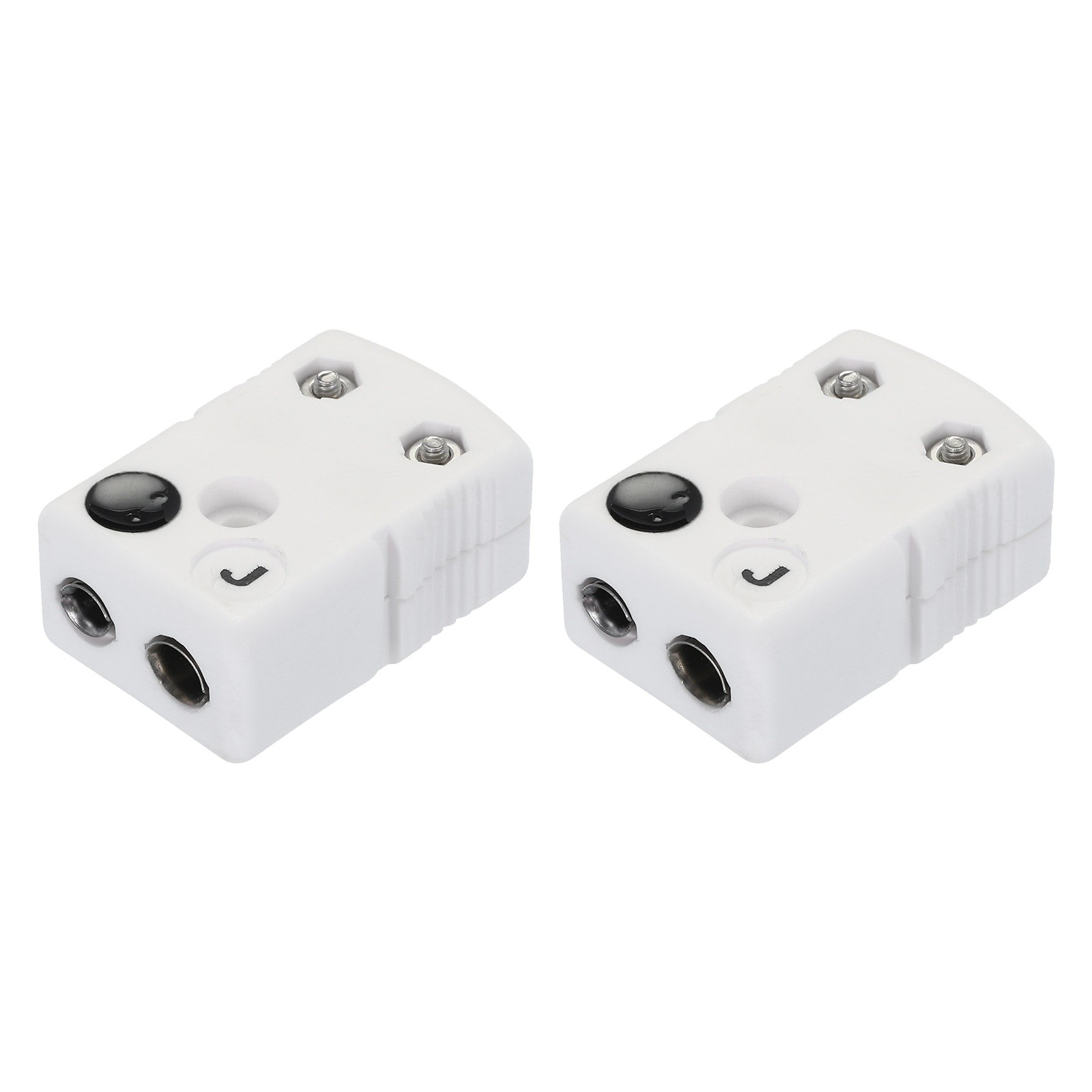 J Type Ceramics Thermocouple Wire Connectors Female Plug 600℃(1112℉) White 2pcs