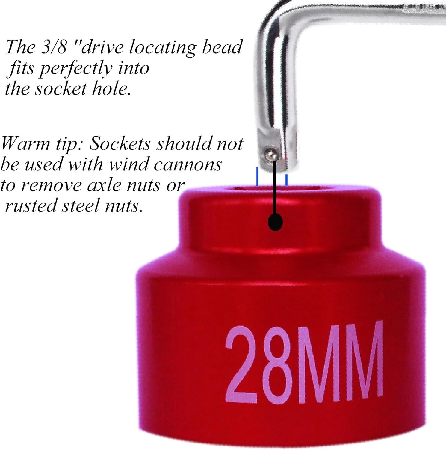 28mm fuel filter Socket Cummins tools 3/8 drive for Dodge Ram 6. 7L 28mm, Red