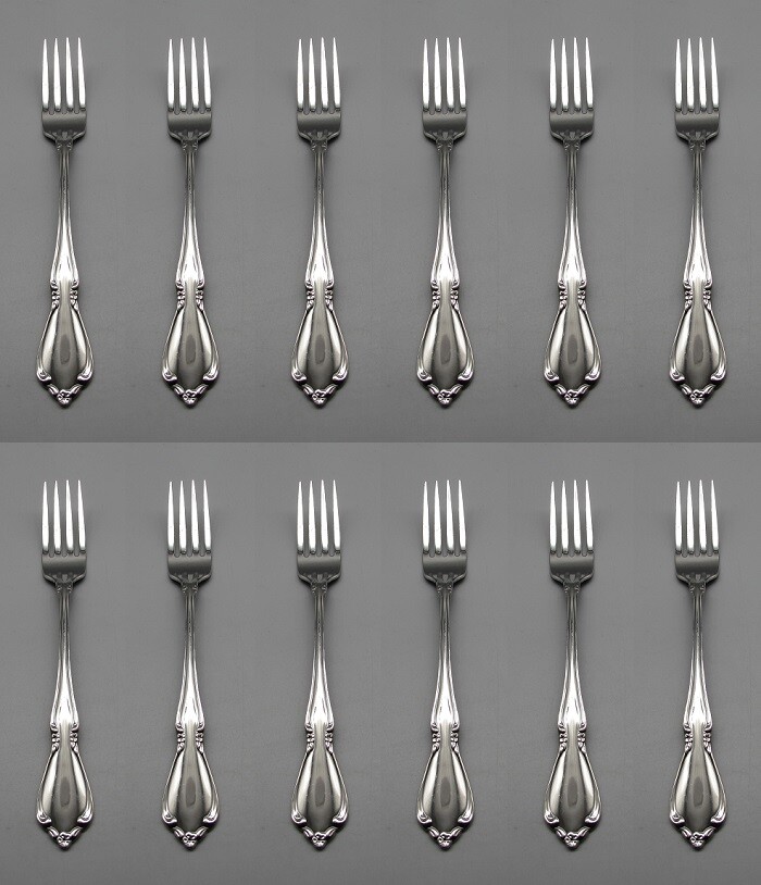 SET OF TWELVE - Oneida Stainless Flatware CHATEAU Dinner Forks NEW
