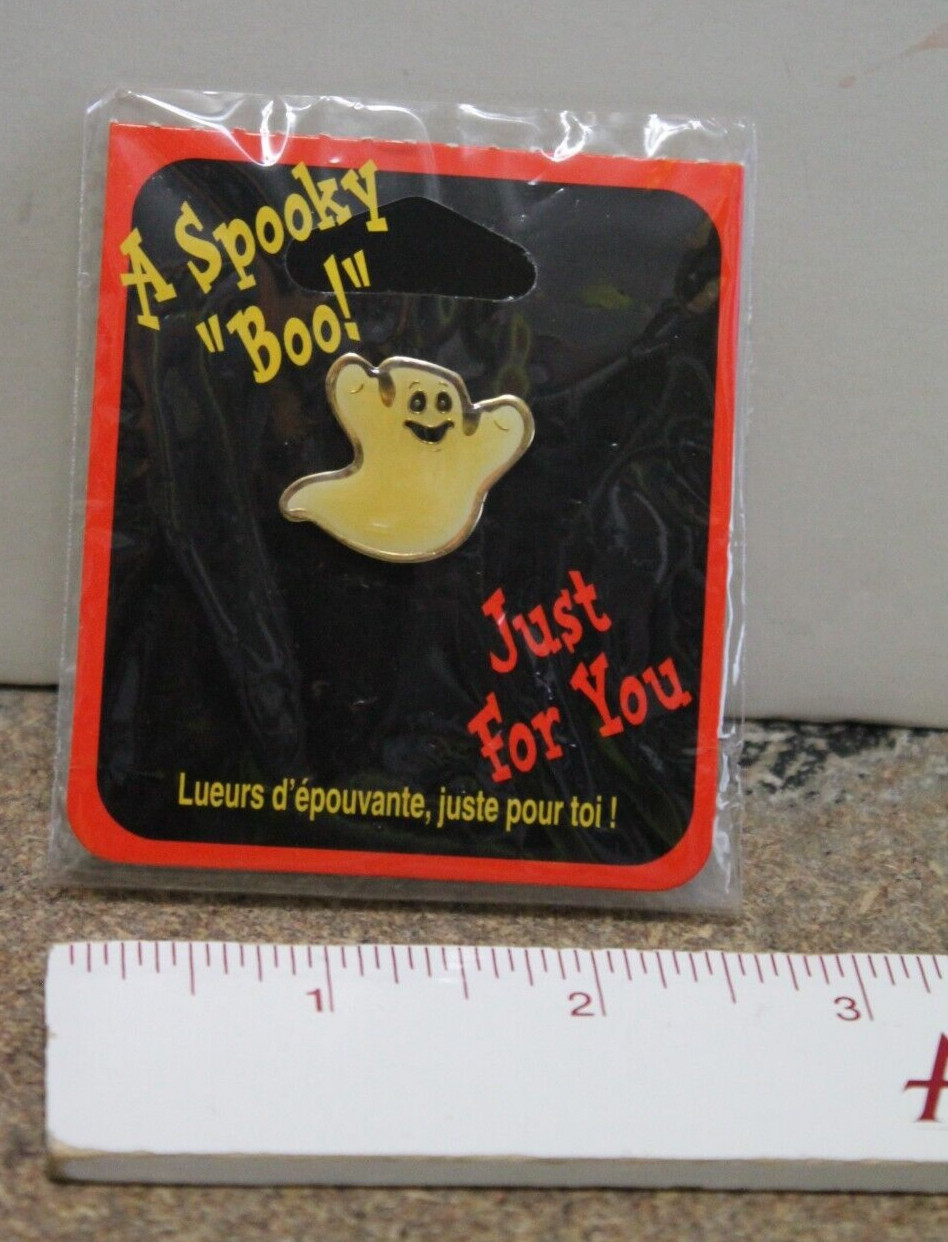 A Spooky "Boo!" Just for you--Ghost pin (vintage)