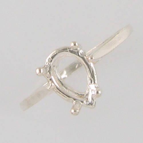 PRE-NOTCHED 9X6MM PEAR SOLITAIRE RING .925 STERLING SILVER CR36SS