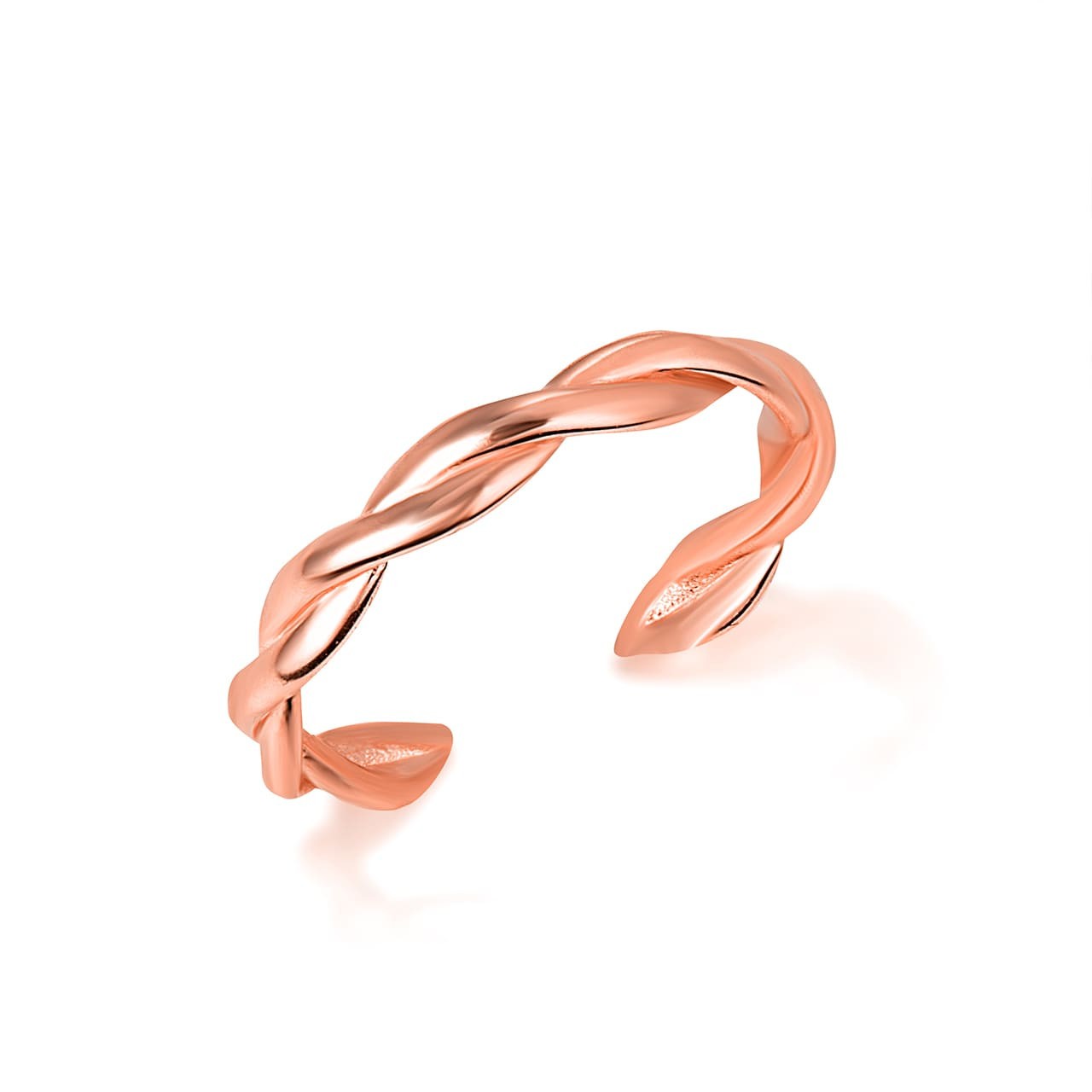 Gold Stackable Twist Eternity Toe Ring (Available in Yellow/Rose/White Gold)