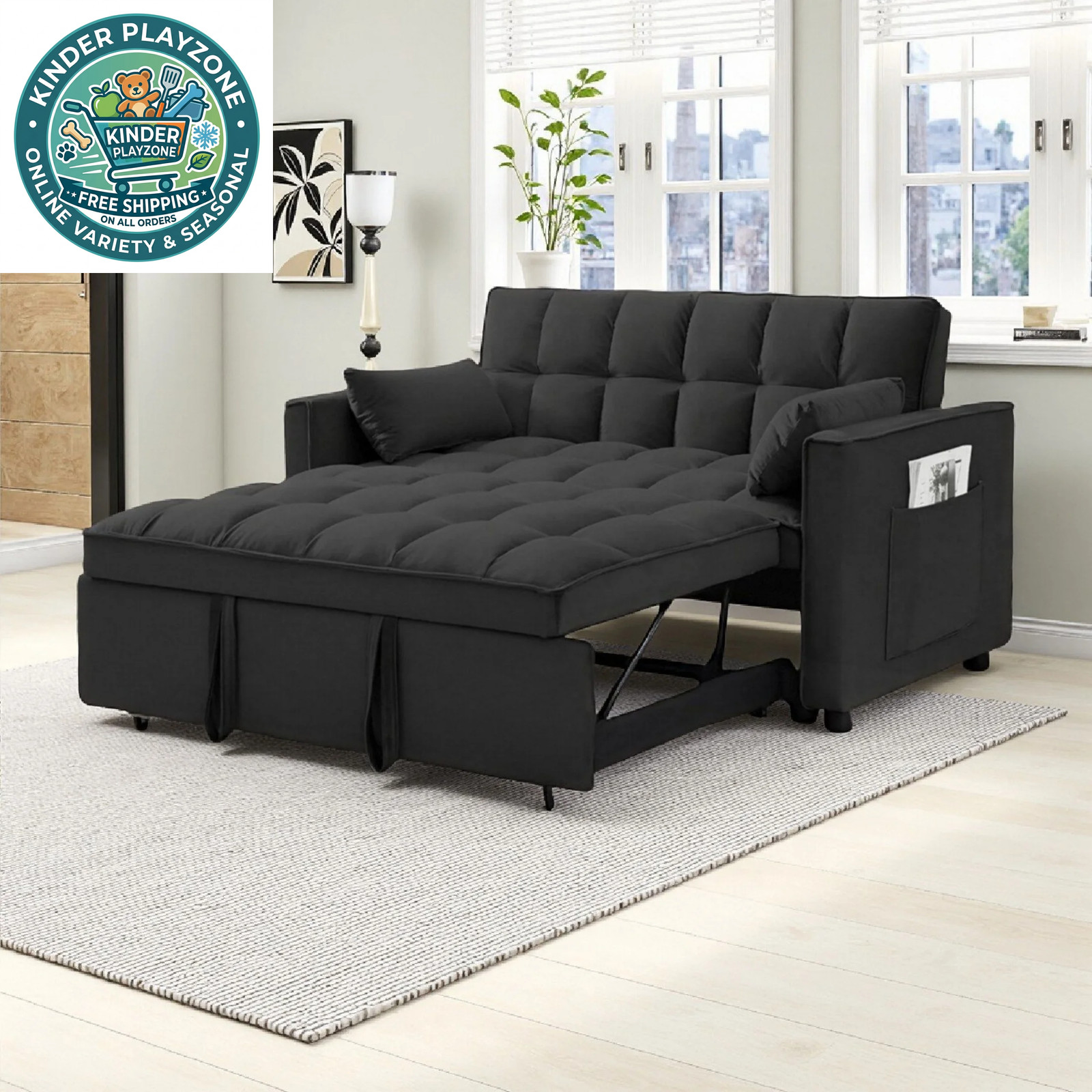 Sofa Convertible Gris Con Cama Extraible Modernos Muebles Para La Sala Baratos