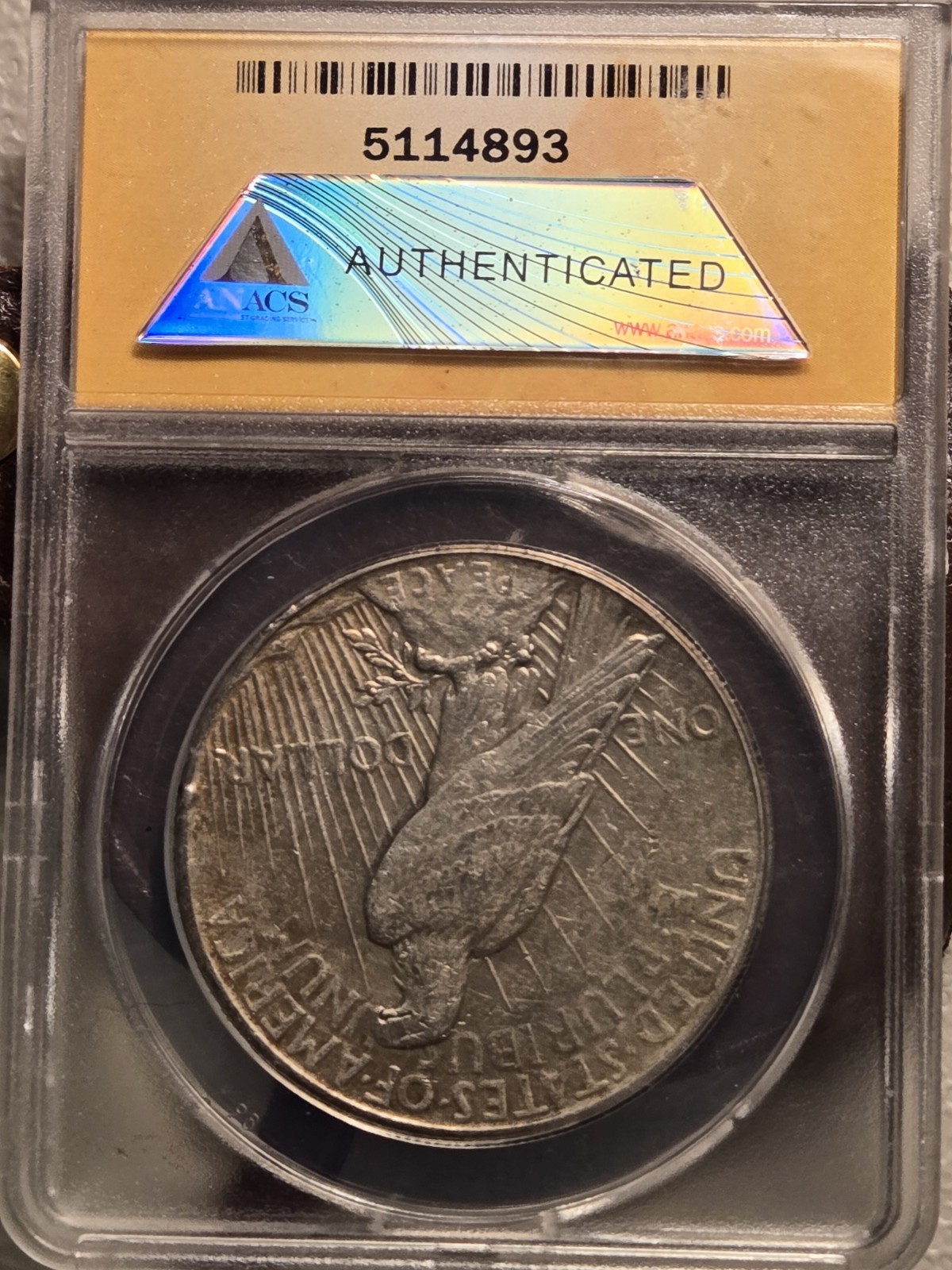 1928 P AU 55 Silver Peace Dollar Graded