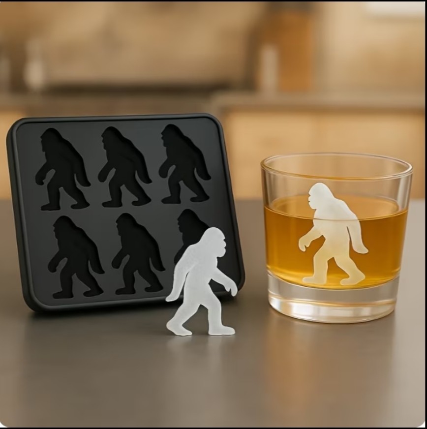 2pk Bigfoot Ice Cube Mold ? 6-Cavity Silicone Ice Tray Whiskey & Cocktails