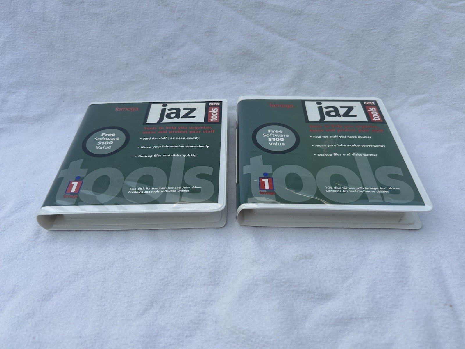 Iomega Jaz Disks 2 Count Tools 1GB Used ~