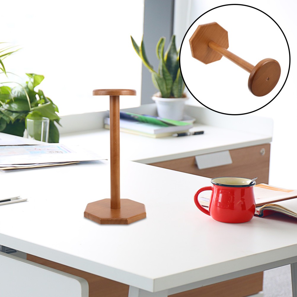 Cowboy Hat Stand: Tabletop Hat Display Rack Solid Wood Cap Display Holder - 13