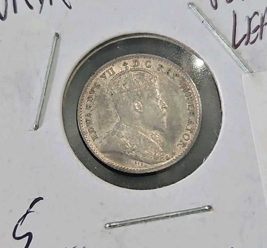 1910 Canada 5 Cents Silver Coin (KM.#13)