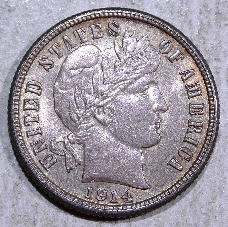 1914-S Barber Dime, Uncirculated, Original Better Date   0520-98