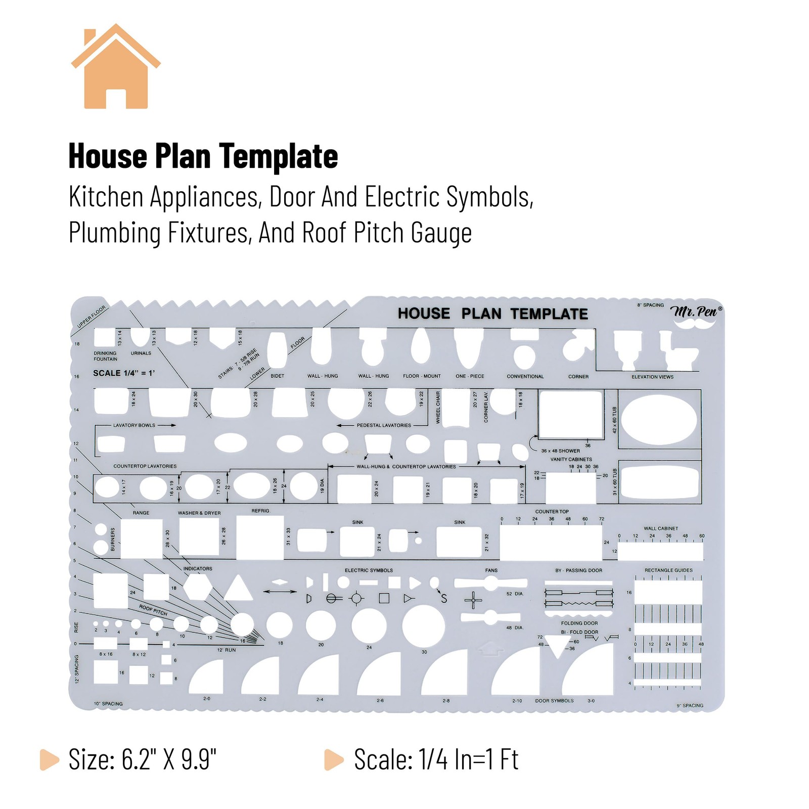 Mr. Pen- House Plan, Interior Design and Furniture 15.88 cm x 25.08 cm, Clear