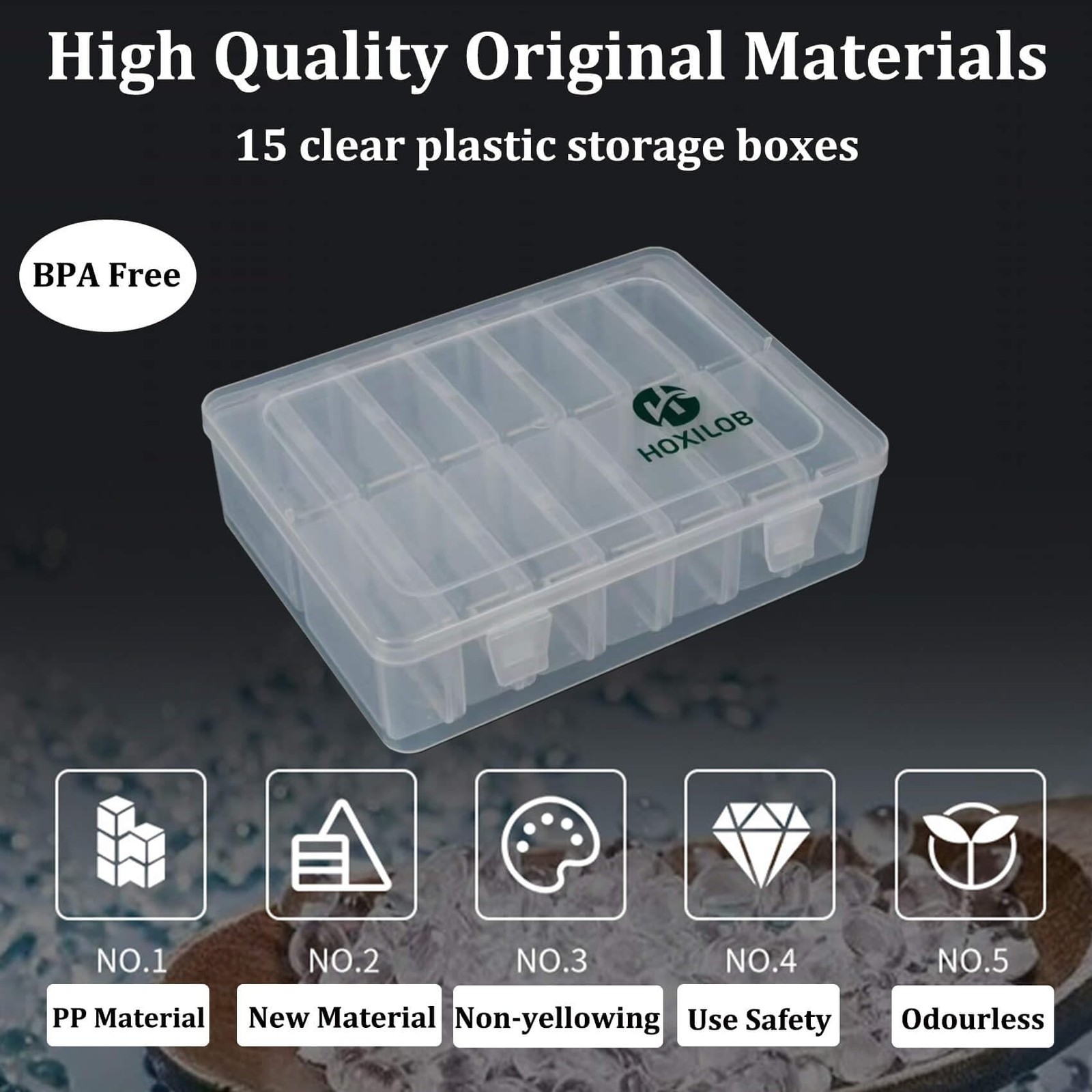 15pcs Bead Organizer Boxes, Medium 1 Pack 15 Pcs 3.1" x 2.2" x 1.2", Clear