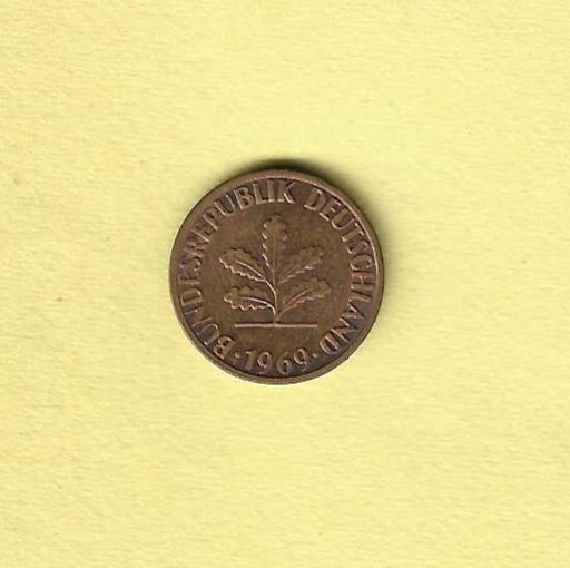1969 German 1 Pfennig EF.40