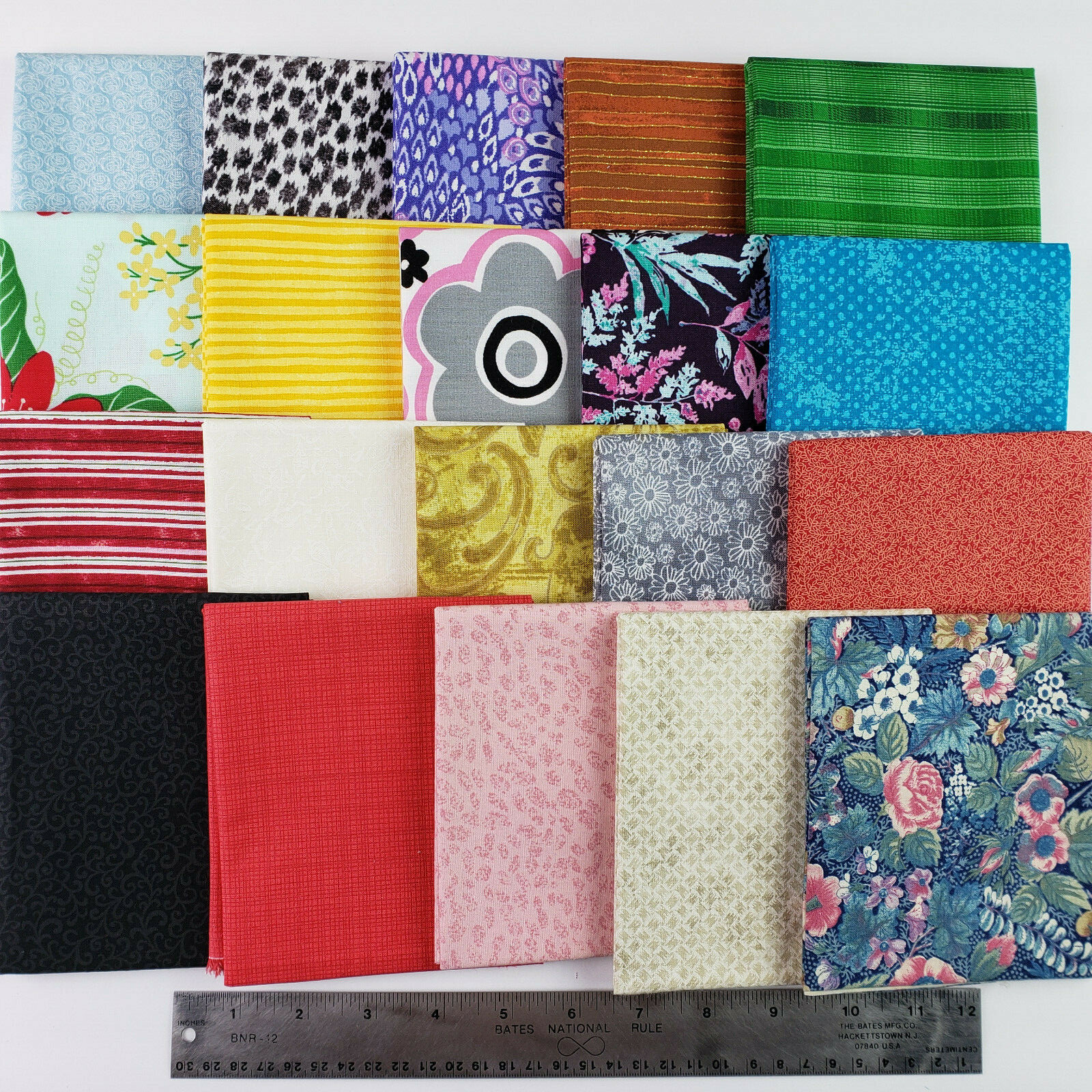 20 Fat Quarters - 100% Cotton Fabric Quilting Sewing Crafts Multi Colors/Prints