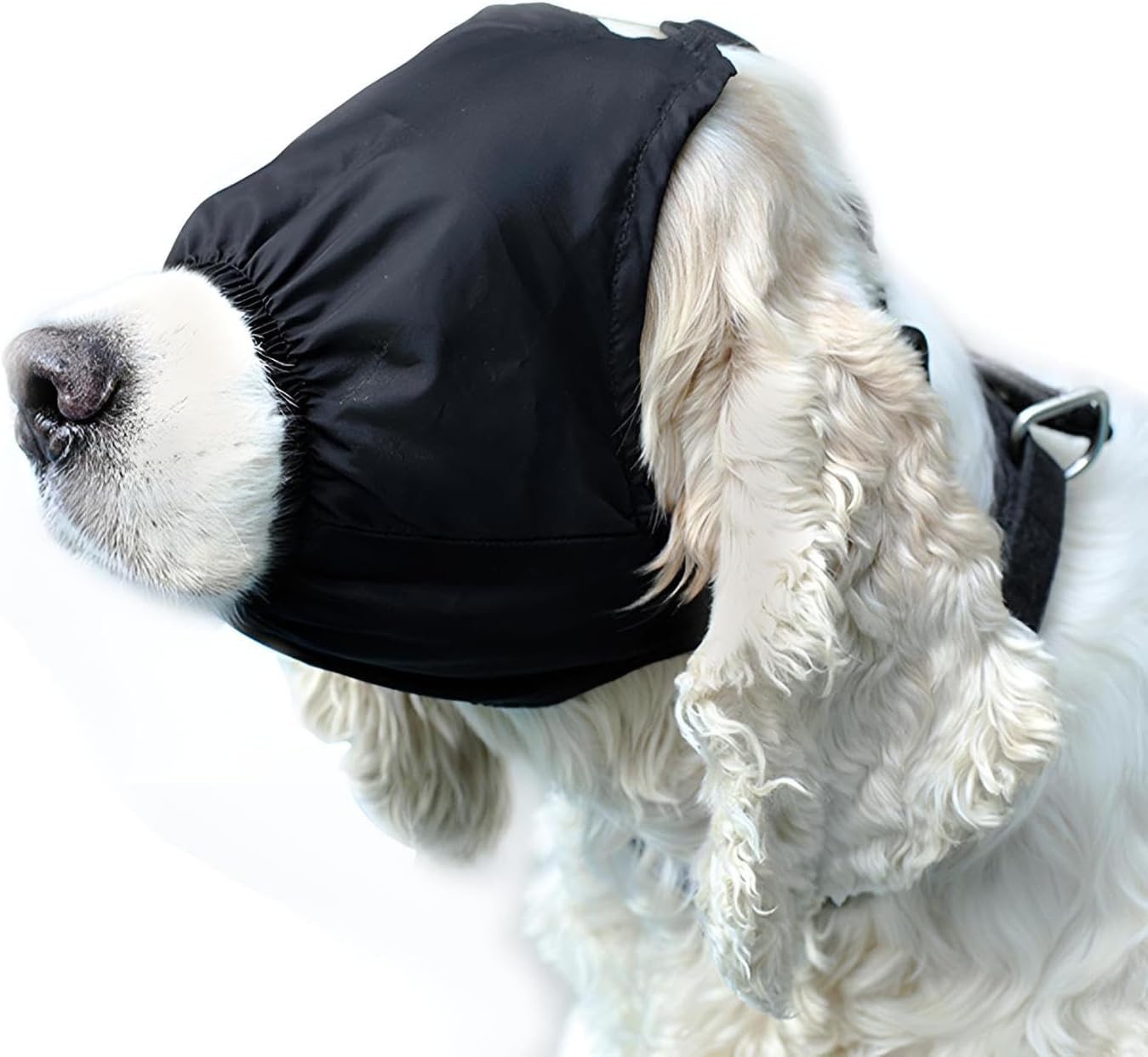 NACOCO Dog Calming Cap Eye Mask Nylon Shading Pet Anxiety M, Black