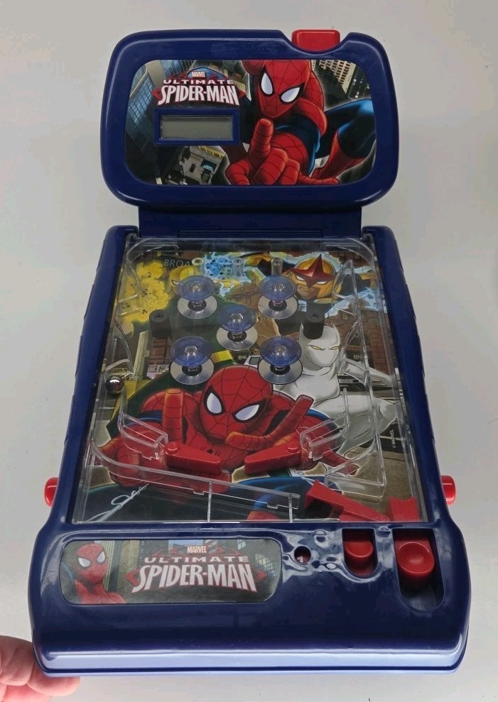 2009 MMTL Marvel Ultimate Spider-Man Tabletop Pinball Machine Lights Sounds EUC