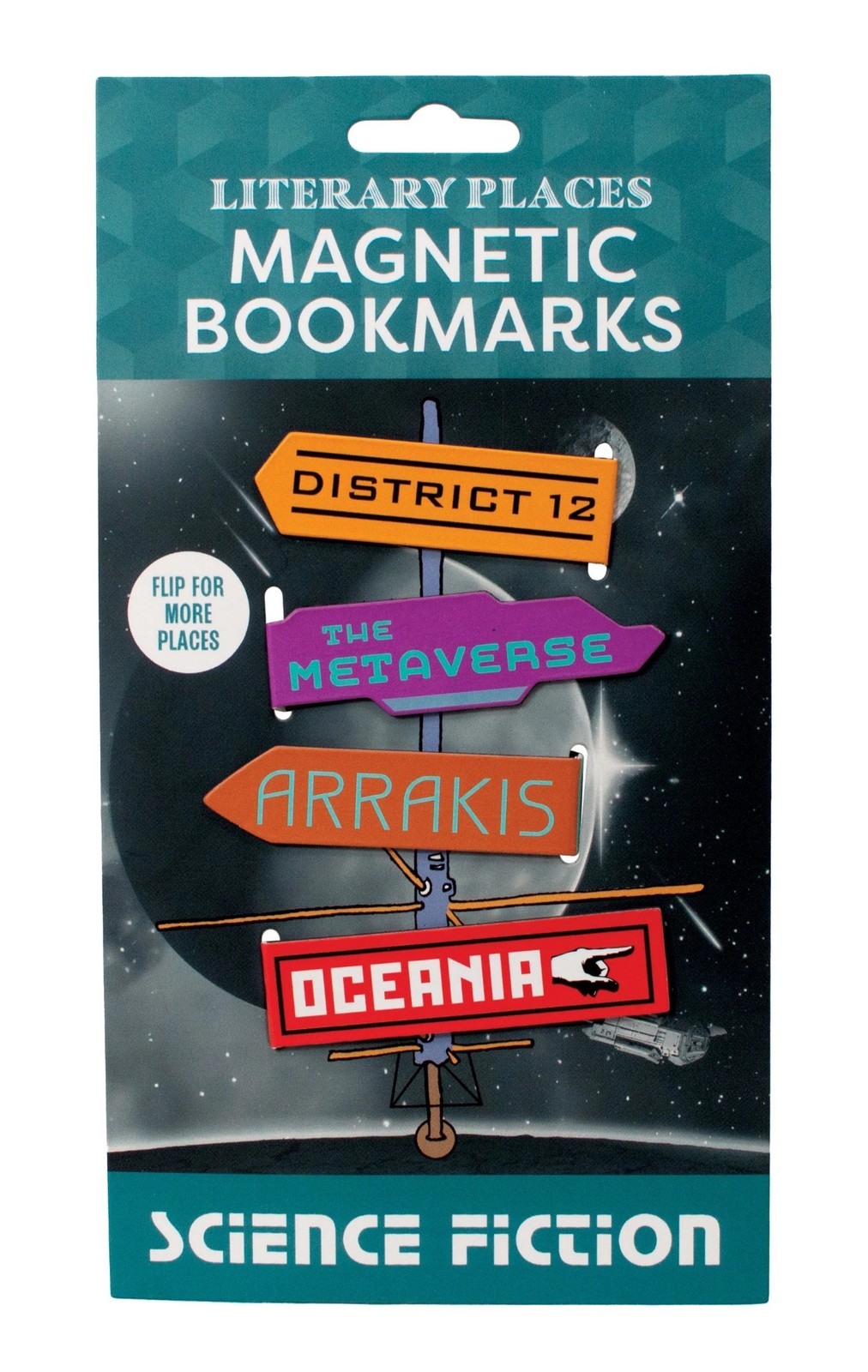 Science Fiction Literary Places Set of 4 Different Magnetic Bookmarks NEW SEALED