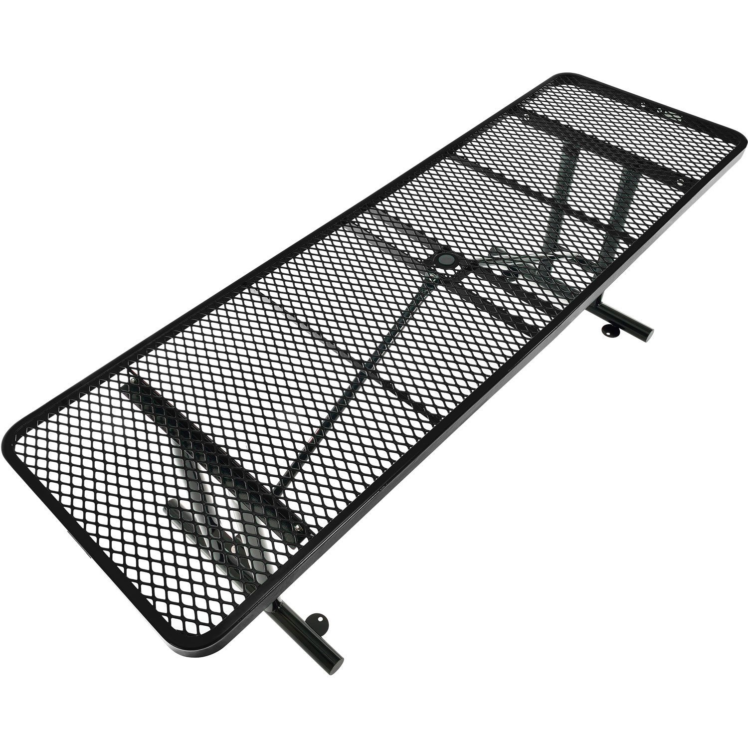 8' Rectangular Expanded Metal Outdoor Table Black