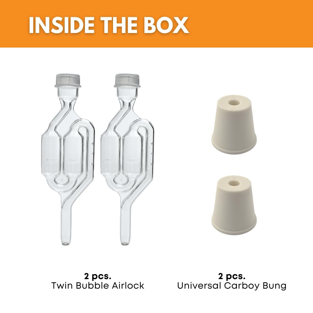 2 Pack Automatic Clear Airlock Bubbler Bottle Opener for Fermentation