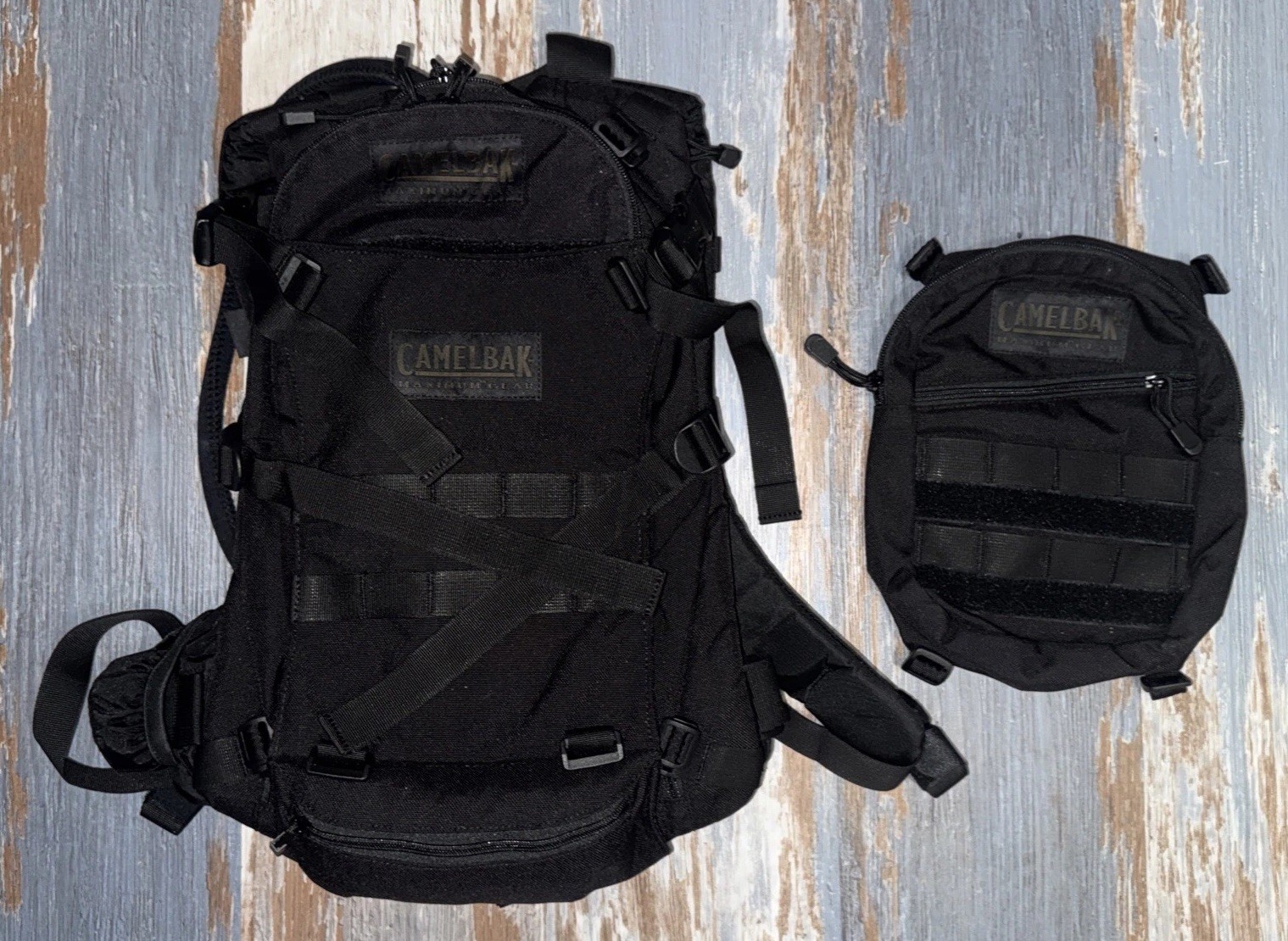 Camelbak Maximum Gear Transformer Black Hydration Backpack, Cover & Bladder 64oz