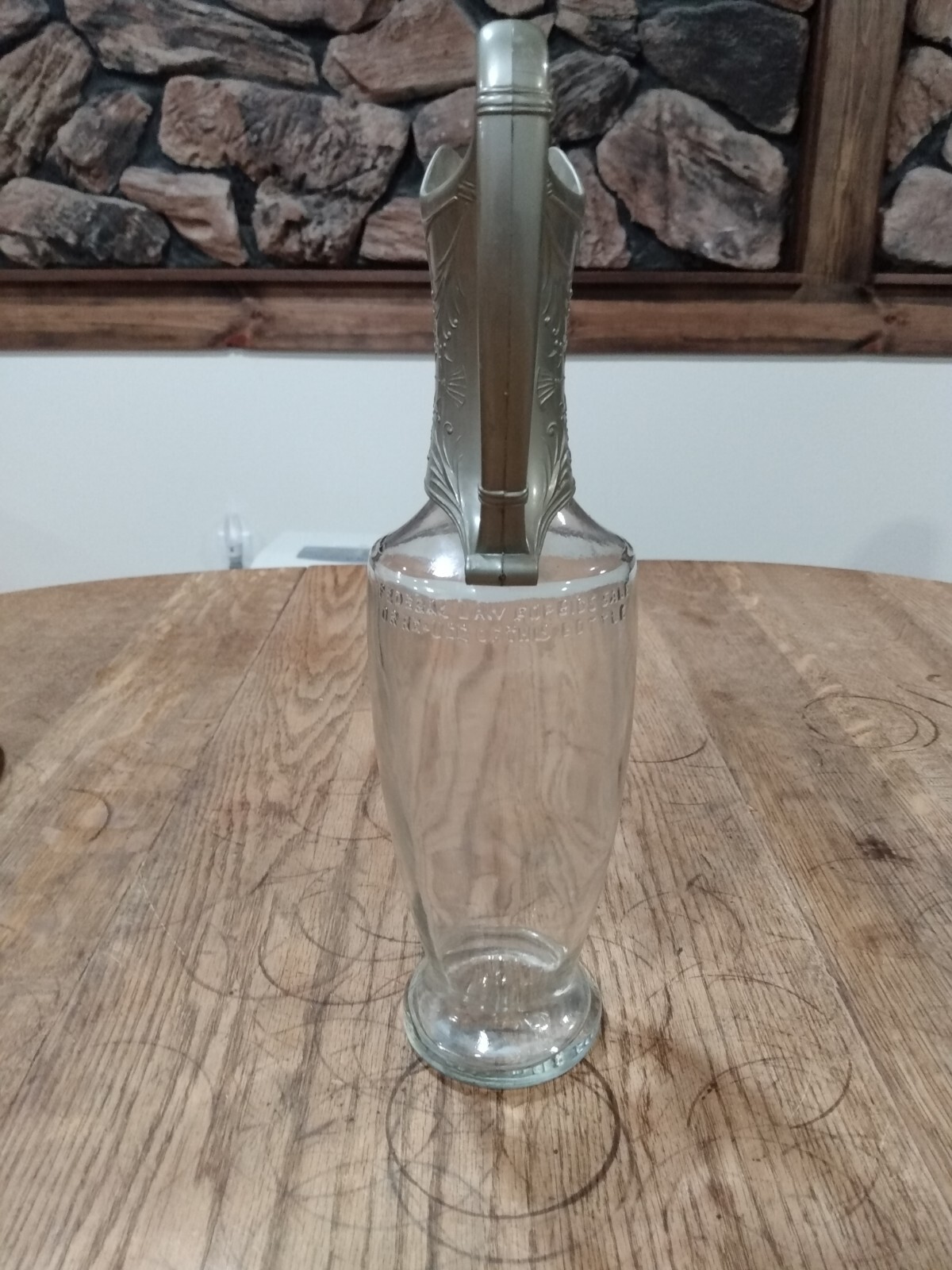 Old Mr. Boston Glass Bottle Pitcher Decanter w/ Spout