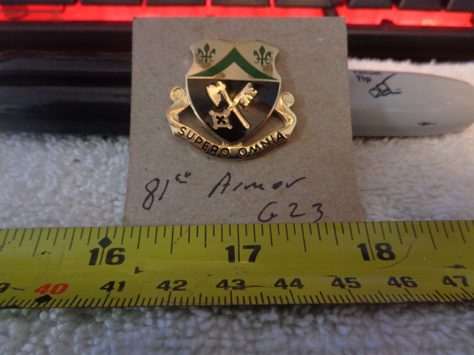 81st Armor G-23 Unit Crest, DI, DUI (DRAW#S11)