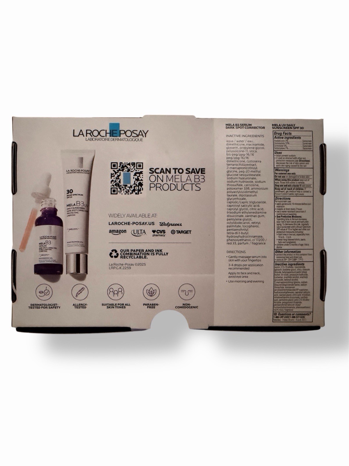 la roche-posay mela b3 dark spot corrector Travel Set