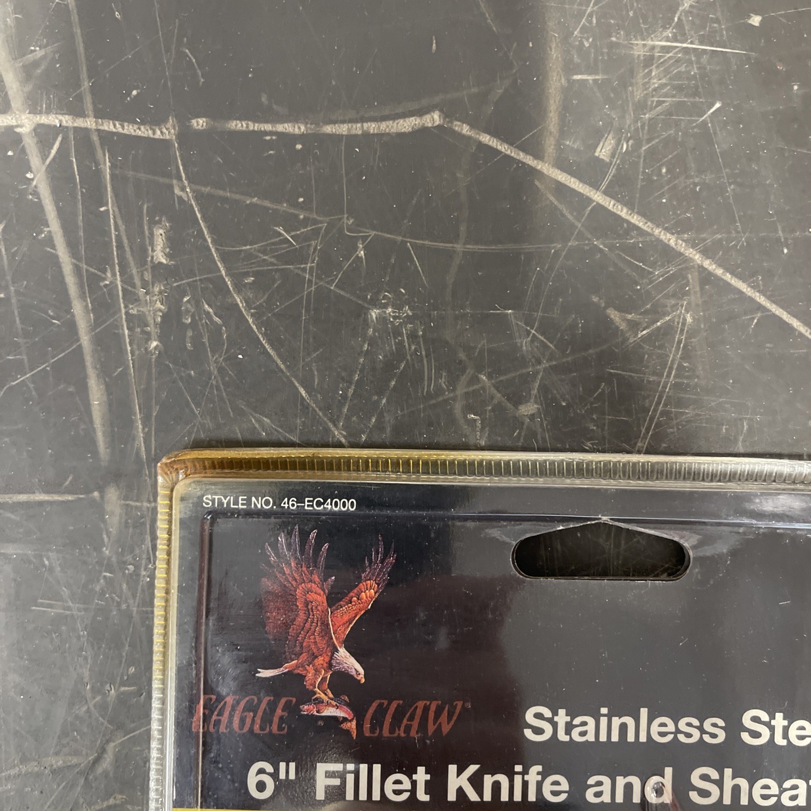 Eagle Claw Rubber Handle 6” Fillet Knife with Sheath Model #40-EC4000, NOS