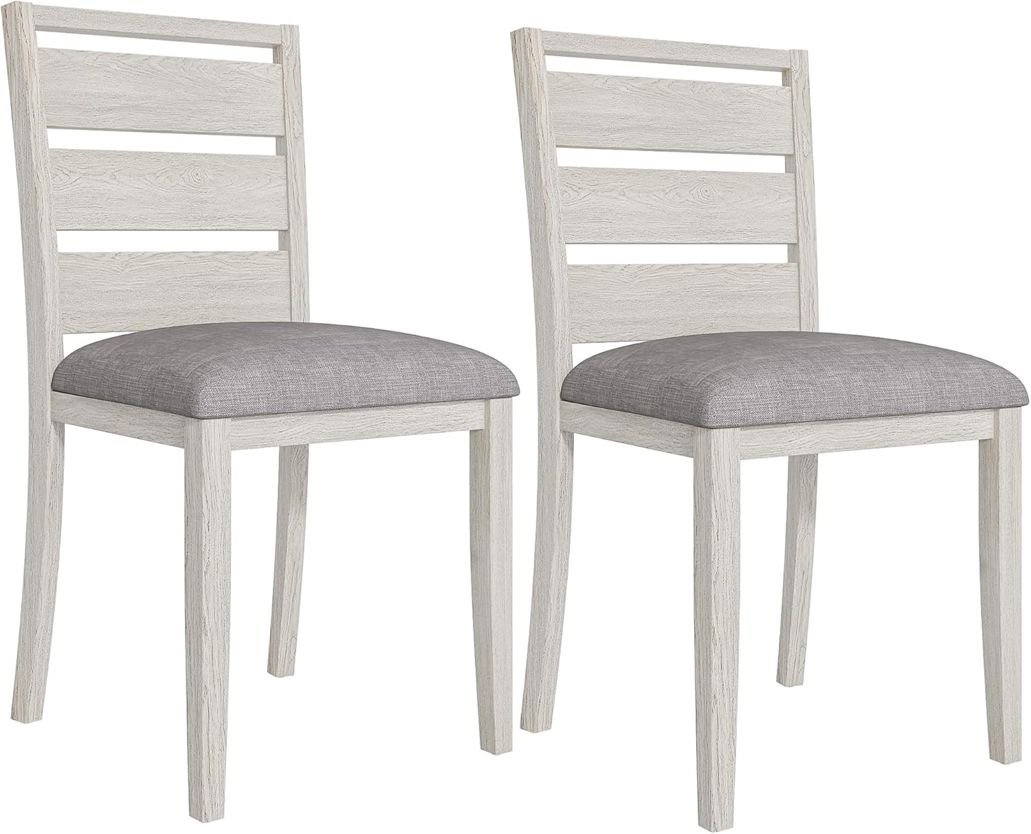 Peatuk Solid Wood Dining Chairs 2pk for Dining Room Kitchen GREY