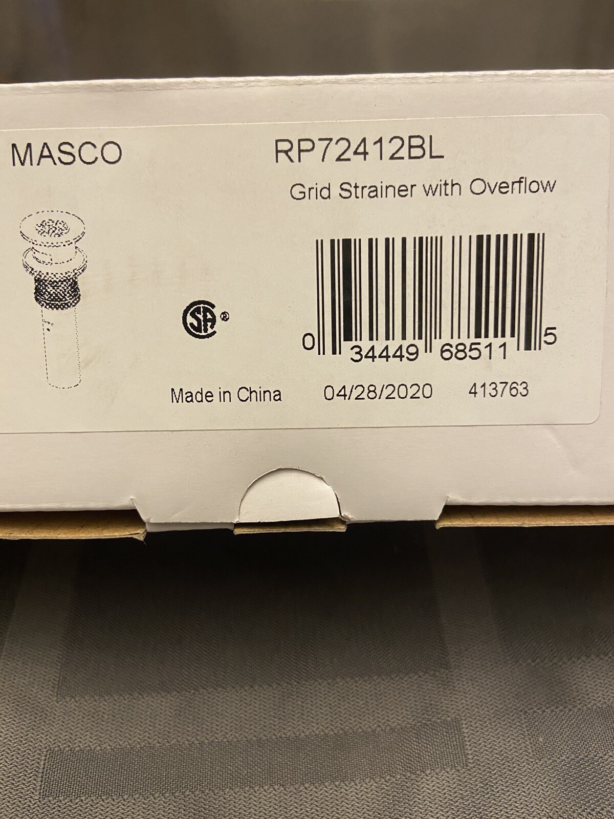 Brizo 1-5/8" Drain Assembly with Overflow Model: RP72412BL