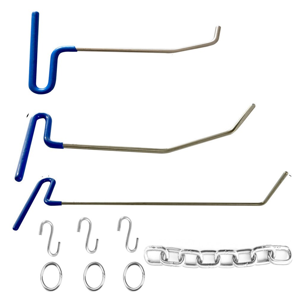 Dent Repair 3Pcs Rods Pry Bars Stainless Steel Paintless Car Body Dent Remove