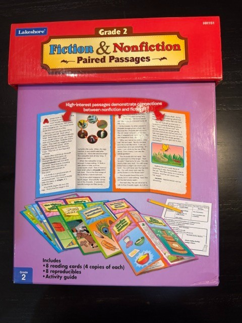 Lakeshore Grade 2 Fiction & Nonfiction Paired Passages Reading Center Kit - NEW