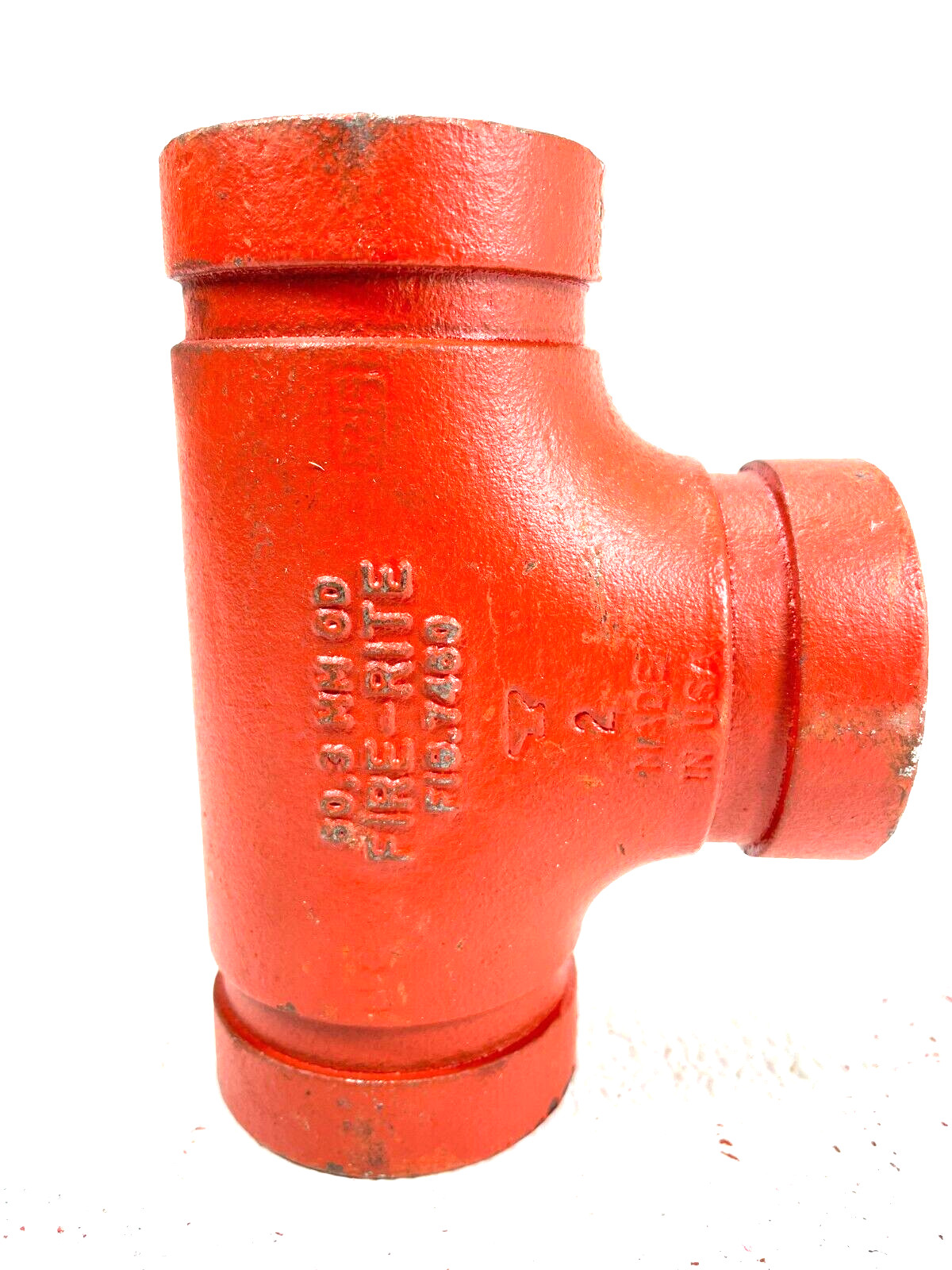Gruvlok Fire-Rite Style 7460 Straight Tee 2" Grooved End IPS Pipe Size Fitting