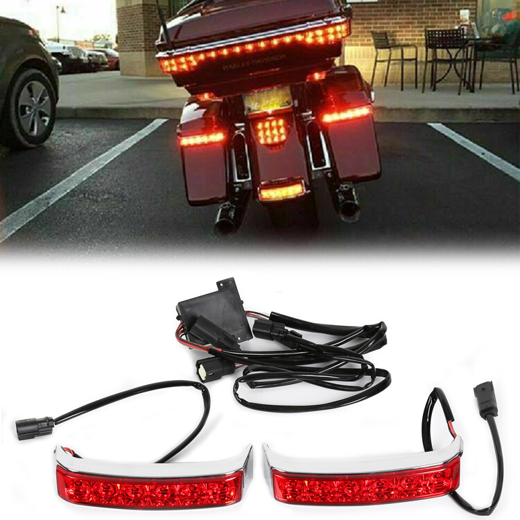 Saddlebag Saddle Bags Run Brake LED Turn Lights For Harley Ultra Limited 2014-24