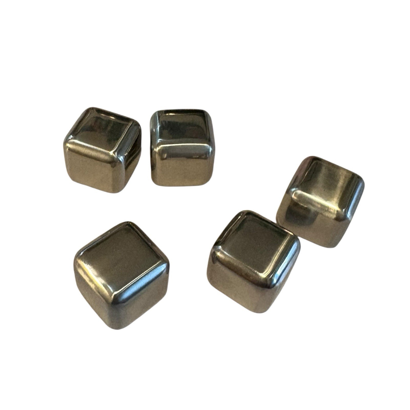 5 Pcs Stainless Steel Ice Cubes Reuseable Simulated Whiskey Chilling