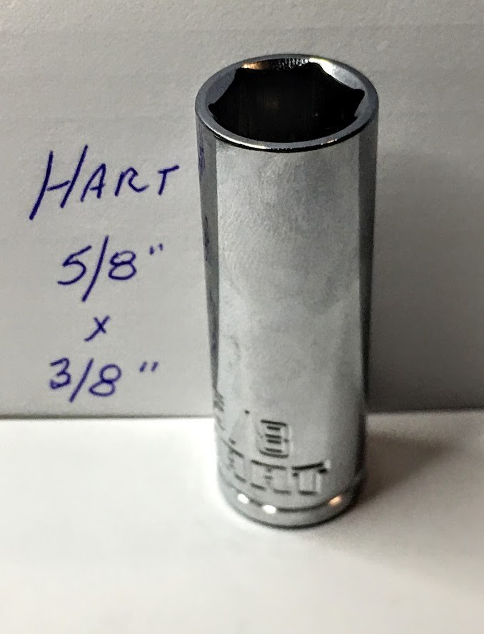 Hart  5/8" x 3/8"  Deep Socket  Chrome  6 Pt Free USA Shipping